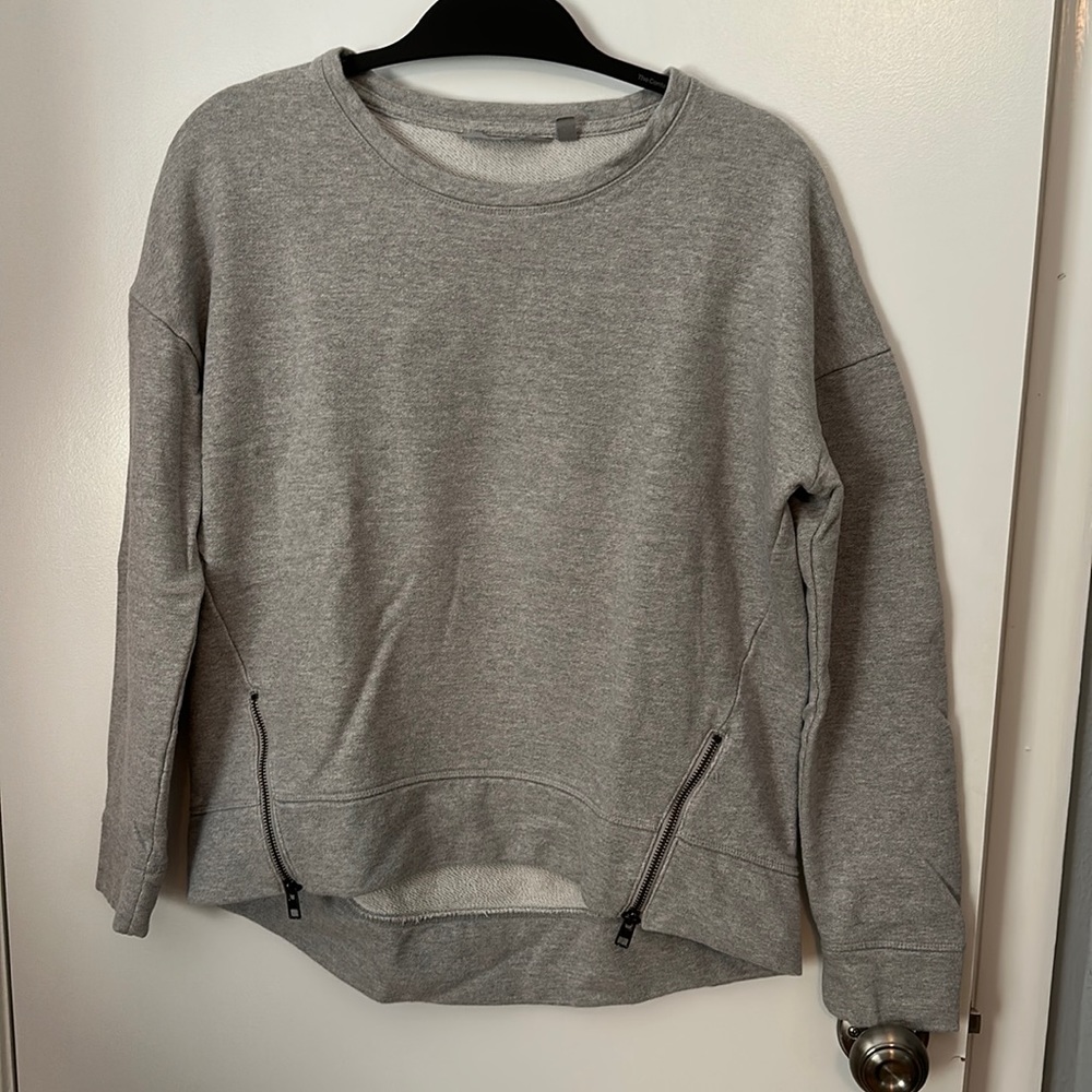 Athleta sweater with zippers- grey